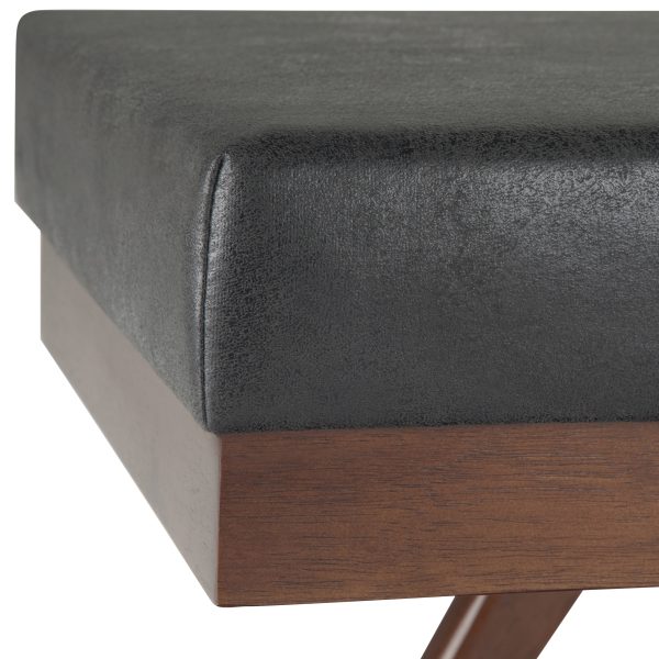 Chanelle - Mid Century Ottoman Bench - Distressed Black Online Hot Sale