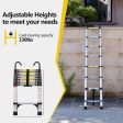 Telescopic ladder, 9.5 foot aluminum button telescopic ladder with 2 triangular stabilizers and hooks, multi-purpose ladder, maximum load-bearing capacity of 330 pounds, suitable for industrial and ho Hot on Sale