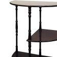 26  Tall 3-Tier Wooden End Table, Crescent Shape with Cherry finish For Discount