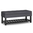 Cosmopolitan - Storage Ottoman Bench with Open Bottom - Slate Grey Hot on Sale