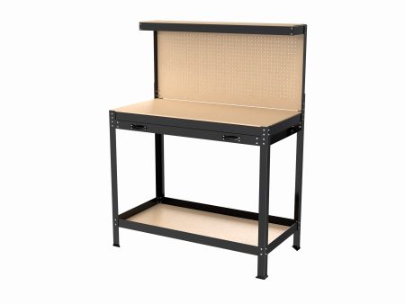 63  Tools Cabinet Working Tables Workbench Tool Storage Workshop Table with Drawers and Pegboard on Sale