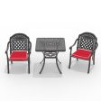 (Cushions In  Random Colors)3-Piece Set Of Cast Aluminum Patio Furniture With  Cushions on Sale