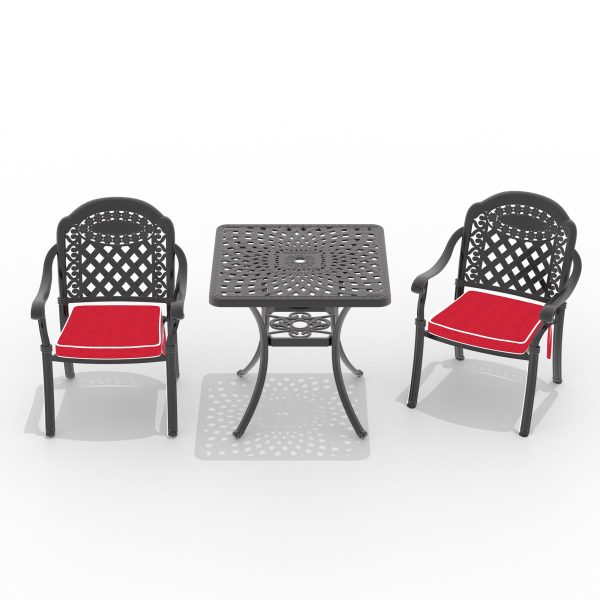 (Cushions In  Random Colors)3-Piece Set Of Cast Aluminum Patio Furniture With  Cushions on Sale