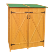 XWT011 WOODEN SHED Natural for backyard garden big Tool storage Flat roof tool room 63.58 X 24.6 X 53.15  Hot on Sale