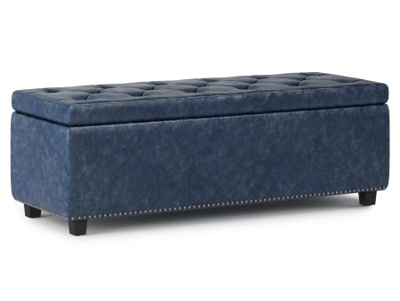 Hamilton - Storage Ottoman - Denim Blue For Cheap