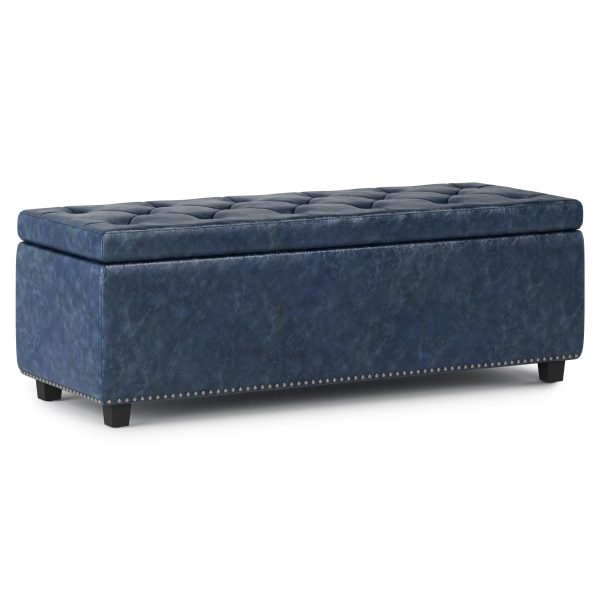 Hamilton - Storage Ottoman - Denim Blue For Cheap