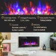 36  1500W Electric Wall-Mounted Fireplace with Flame Effect, 7 Color Background Light and Side Light, Black Online Hot Sale