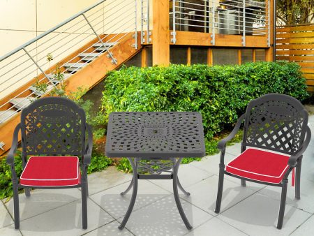 (Cushions In  Random Colors)3-Piece Set Of Cast Aluminum Patio Furniture With  Cushions on Sale