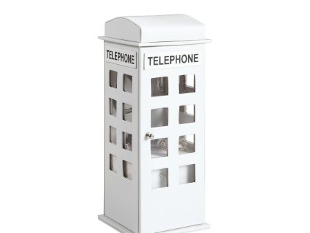 11.5  Tall Leather Jewelry Box, British Telephone Design, White For Sale