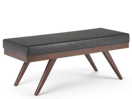 Chanelle - Mid Century Ottoman Bench - Distressed Black Online Hot Sale