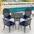 (Cushions In  Random Colors)5-Piece Set Of Cast Aluminum Patio Furniture With  Cushions For Discount