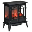 29  Electric Fireplace Heater, Freestanding Fire Place Stove with Realistic LED Log Flames and Overheating Safety Protection, 1400W, Black Hot on Sale