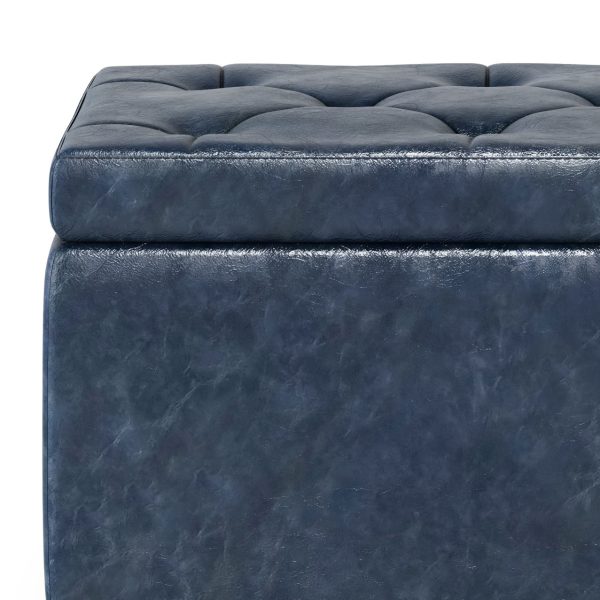 Hamilton - Storage Ottoman - Denim Blue For Cheap