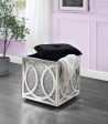 ACME Noralie OTTOMAN W STORAGE Mirrored & Faux Diamonds AC00529 For Sale