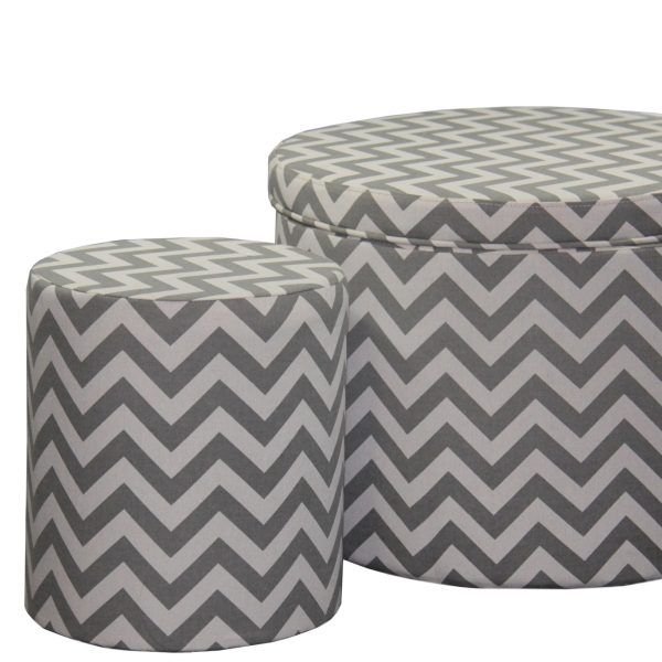 17.35  Tall Storage Ottoman with 1 Seating, Chevron For Cheap