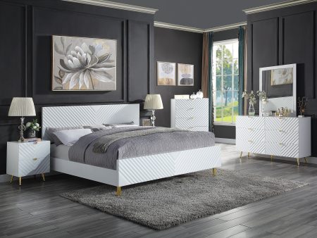 ACME Gaines Eastern King Bed, White High Gloss Finish BD01033EK Online now