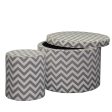 17.35  Tall Storage Ottoman with 1 Seating, Chevron For Cheap