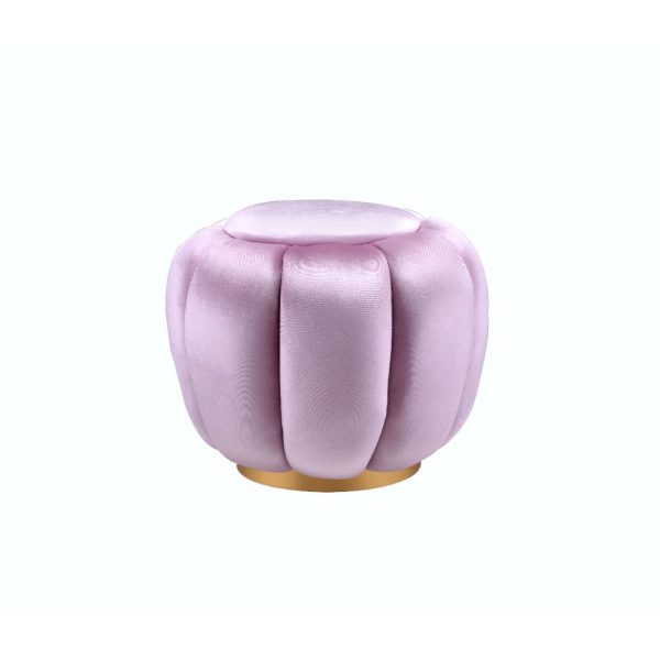 ACME Heiress Ottoman, Bubblegum Pink Velvet 96465 Sale