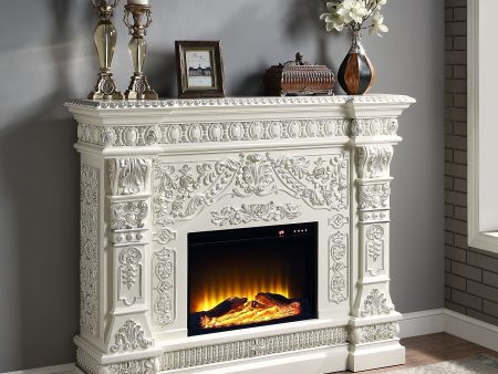 ACME Vanaheim FIREPLACE Antique White Finish AC01617 Discount