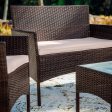 4 Piece Patio Furniture Wicker Conversation Set-• 1x Love Seat
 • 2x Arm Chairs
 • 1x Glass Coffee Table Online Hot Sale