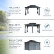 10  x 13  Hardtop Wood Gazebo for Patios, Outdoor  Framed Gazebo with Polycarbonate Double Roof Canopy, Solid Wooden Framed Gazebo with Privacy Curtains and Mosquito Nettings for Garden, Backyard Hot on Sale