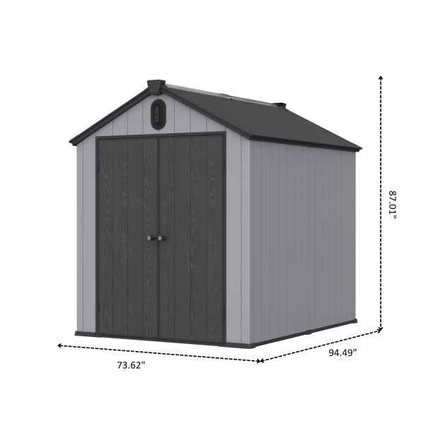 XWT012 6*8ft plastic storage shed for backyard garden big spire Tool storage Online