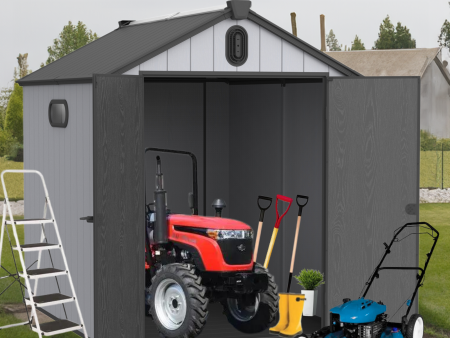 XWT012 6*8ft plastic storage shed for backyard garden big spire Tool storage Online