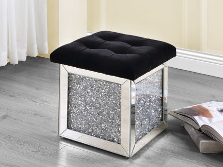 ACME Noralie OTTOMAN W STORAGE Mirrored & Faux Diamonds AC00530 Online Hot Sale