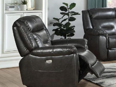 ACME Imogen Recliner (Power Motion), Gray Leather-Aire 54807 Online Sale