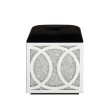 ACME Noralie OTTOMAN W STORAGE Mirrored & Faux Diamonds AC00529 For Sale