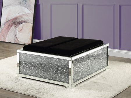 ACME Noralie OTTOMAN W STORAGE Mirrored & Faux Diamonds AC00531 Online