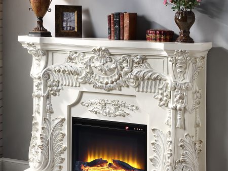 ACME Adara FIREPLACE Antique White Finish AC01620 Fashion