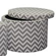 17.35  Tall Storage Ottoman with 1 Seating, Chevron For Cheap