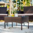 4 Piece Patio Furniture Wicker Conversation Set-• 1x Love Seat
 • 2x Arm Chairs
 • 1x Glass Coffee Table Online Hot Sale