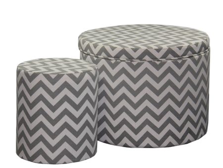 17.35  Tall Storage Ottoman with 1 Seating, Chevron For Cheap