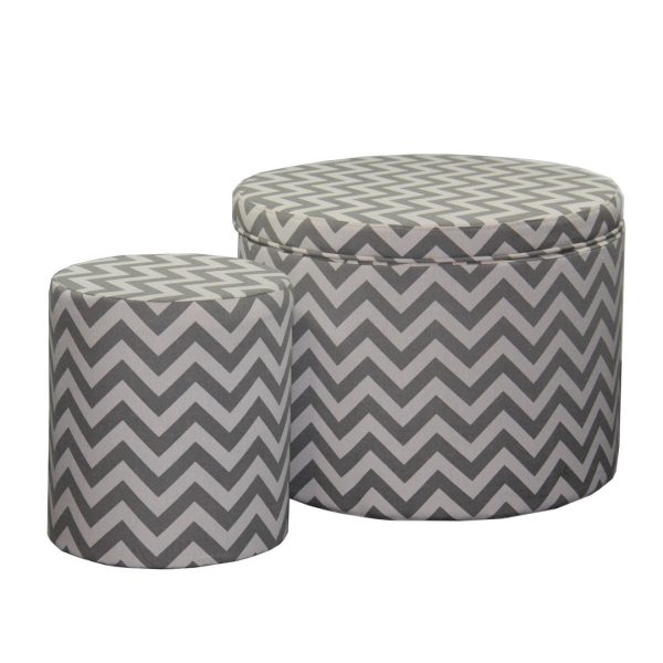 17.35  Tall Storage Ottoman with 1 Seating, Chevron For Cheap