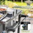 3-Shelf Outdoor Grill Table, Grill Cart with Wheels, Outdoor Pizza Oven and Food Prep Table, Blackstone Table with Stainless Steel Tabletop, Grill Stand for Blackstone Griddle for Outside BBQ Sale